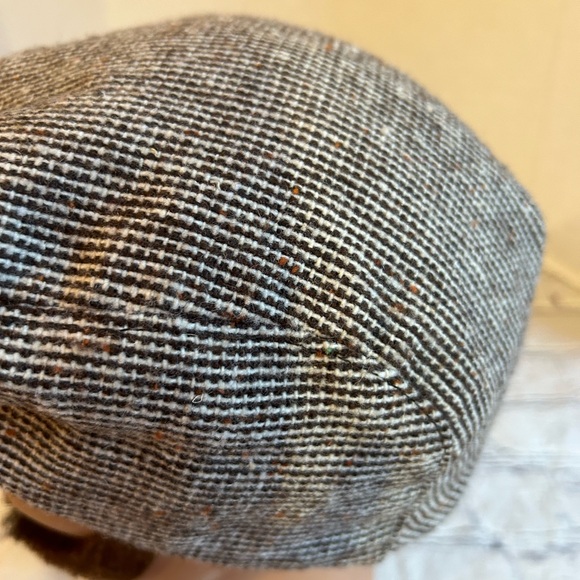 DORFMAN - PACIFIC VINTAGEGE BROWN TWEED MIX 100% WOOL EAR COVERAGE MENS CAP MED - Picture 4 of 9